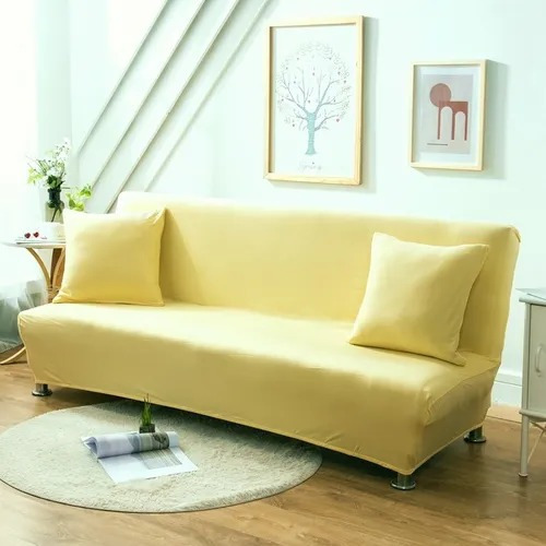 FAYA Funda Elástica Para Futón Sin Brazos Funda Plegable Para Sofá , Para Fundas De Sofá Cama 195-225cm , Amarillo