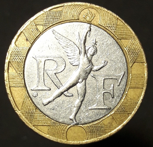 Moneda Francia Bimetalica 10 Francs 1990
