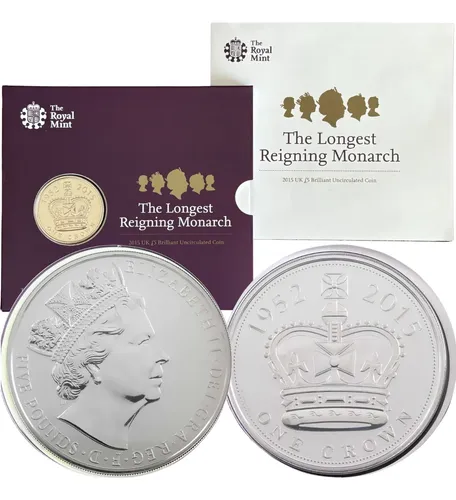 Moeda £5 2015 Inglaterra Reinado Mais Longo Elizabeth Ii Uk