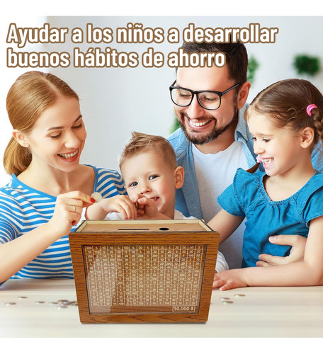 Alcancia De Madera Para Objetivos Con Números Caja De Ahorro
