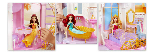 Disney Princess Castle Electronic Lcd Display 1,20 Alto 360° Rosa Palido Blanco Crema Dorado Plateado Y Platino Violeta