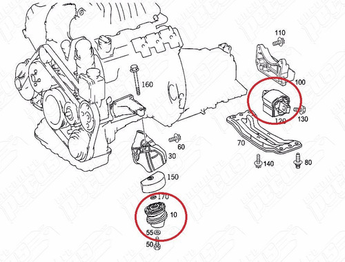 Coxim Motor Cambio Mercedes C320 3.2 V6 Original 2001