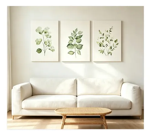 Conjunto De Quadros Botânicos Ilustrados - Sonho 60x40cm