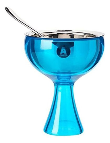 Alessi Grande Del Cuenco Del Amor + Cuchara, Azul.