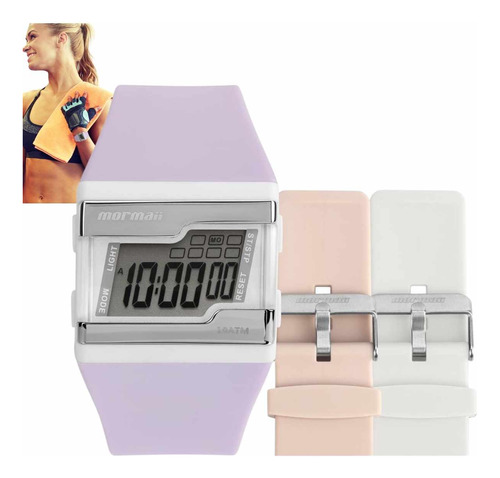 Relógio De Pulso Mormaii Feminino Digital Pulseiras Silicone