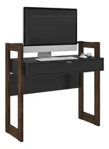 Comprar Escritorio Mesa Mostrador Con Cajón - Minimalista - 1007 Color Nogal\u002FNegro