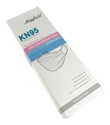 Imagen 9 de 9 de Cubrebocas Kn95 Fish Type Mask 4 Capas Filtracion 95% 20pzs