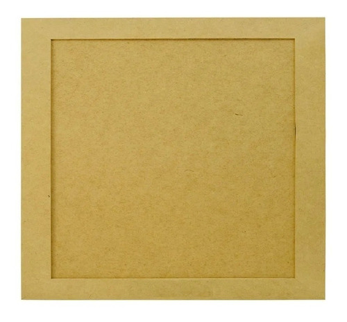 Quadro Quadrado Com Moldura Fundo Fixo Mdf Branco 34x34