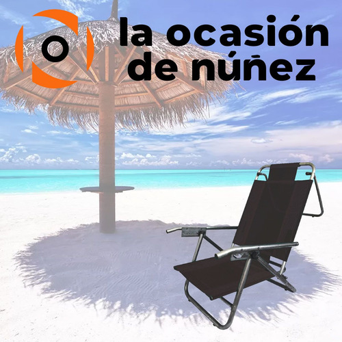 Reposera Sillon 5 Posiciones Aluminio Silla Baja Playa