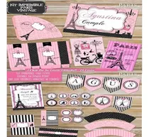 Comprar Kit Imprimible París Fiesta Cumpleaños  Quinceañera