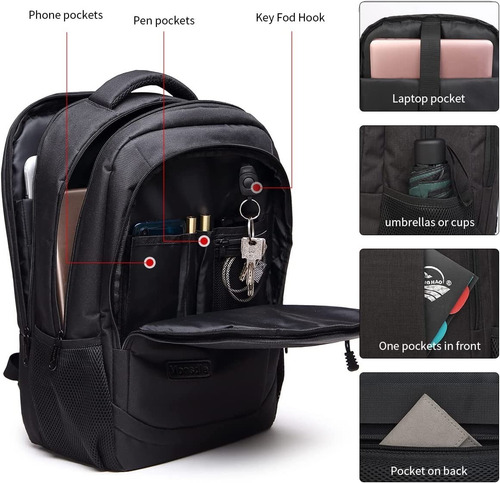 Mochila De Viaje Para Computadora Portátil, Antirrobo