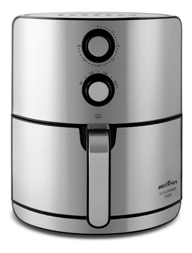 Fritadeira Air Fry Bfr46pi 1500w Preta E Inox Britânia 110v Cor Preto com acabamento Inox