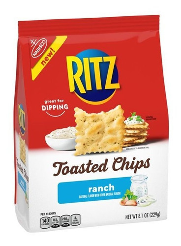 Ritz Chips Tostadas Con Ranch 198grs.