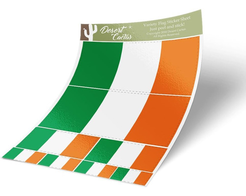 Calcomanía De Bandera De Irlanda País, Paquete De 8 Unidades