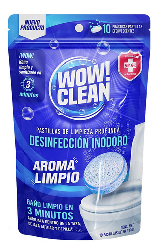 Pastillas Limpieza Profunda Desinfeccion Inodoro Wow! Clean