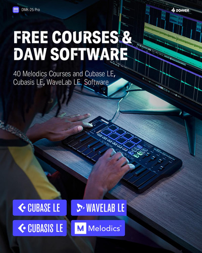Controlador De Teclado Midi Usb-c Donner, Teclado Midi