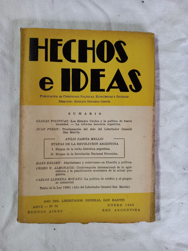 Hechos E Ideas 1950 Perón Mellid Kelsen Almonacid Llerena