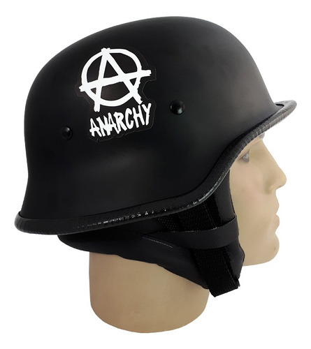 Capacete Custom M34 - Preto Anarchy Com Protetor - M34036