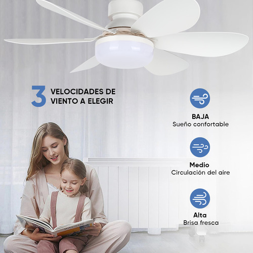 Foco Ventilador Led E26/e27 40w, Lámpara De Techo Foco Abanico Con Control Remoto, Incluye Expansor Y Base De Abanico
