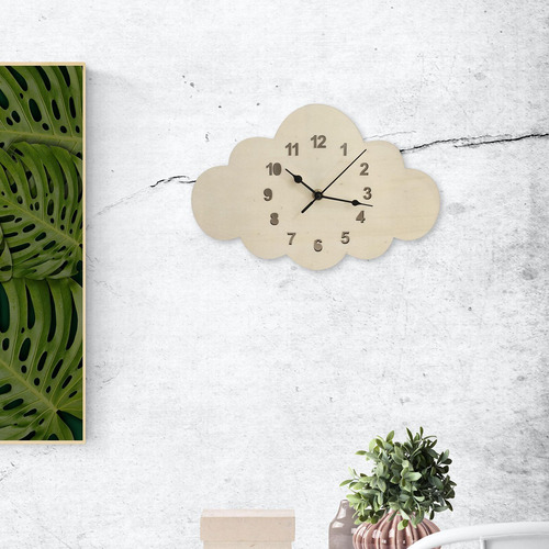 Reloj De Pared De Madera Con Forma De Nube, Reloj De Pared,