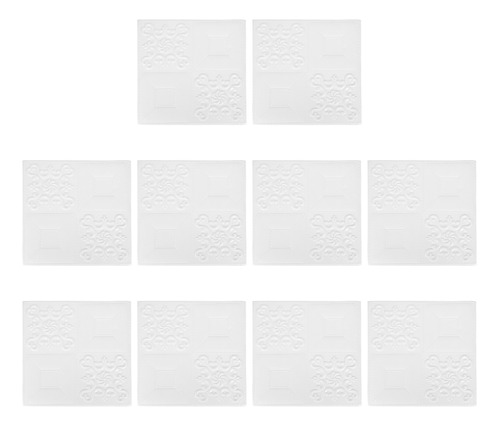 Adhesivo De Pared Blanco Con Paneles De Pared Pe, 10 Unidade