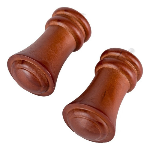 Pack 2 Unidades Terminal Queen De Madera Chocolate 35 Mm