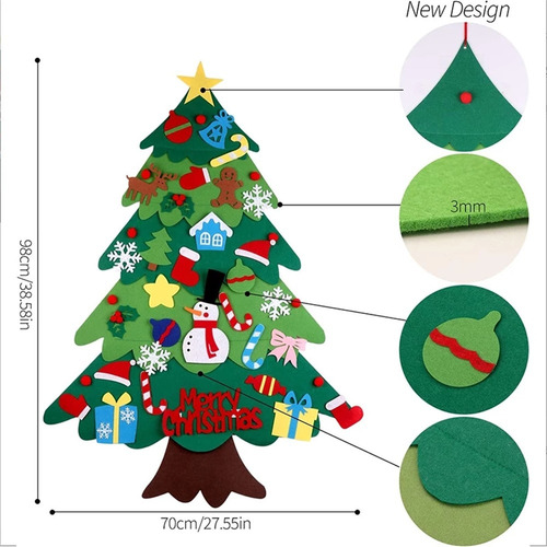 A Adornos Navideños De Fieltro For Árbol De Navidad
