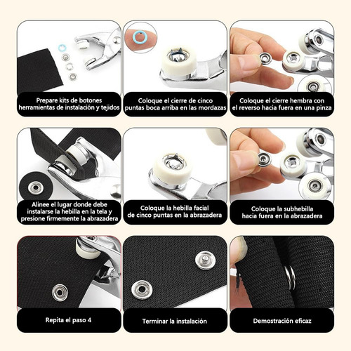 Pinza Kam Botón Presión Broche T5 11 Colores 804 Pcs