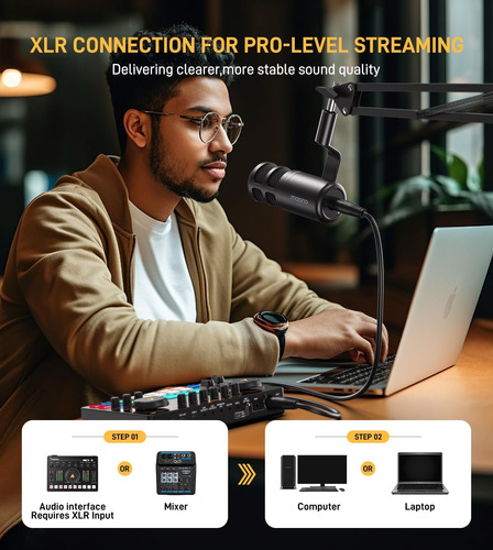 Xlr - Micrófono Dinámico Para Podcast, Micrófono De Estudio