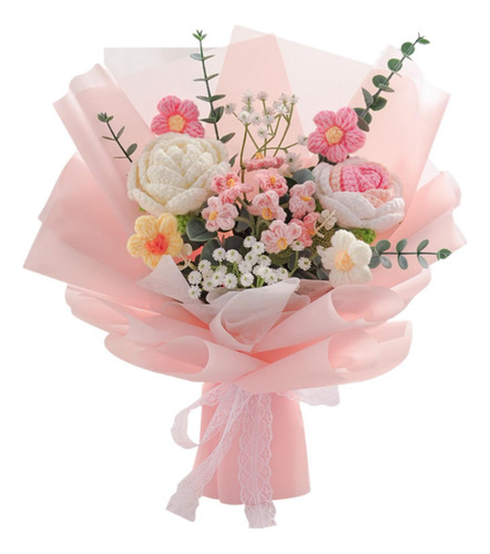 Regalos De Ramo De Flores De Crochet Para Mamá Rosa
