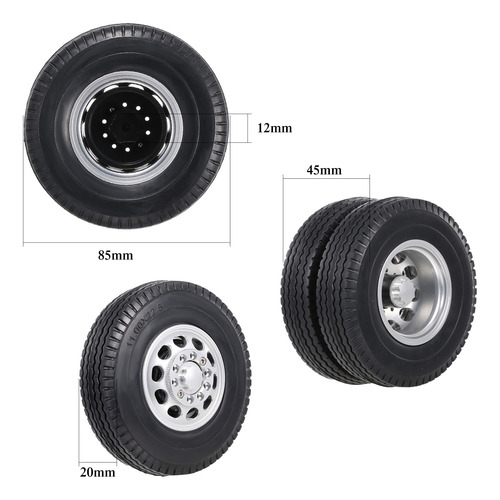 Neumáticos 6 Piezas 1/14 Tamiya Con Rueda Trasera De Camión