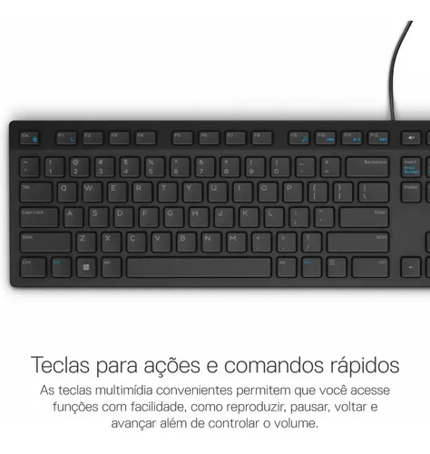 Teclado Multimídia Dell Com Fio - Kb216 - Português (brasil
