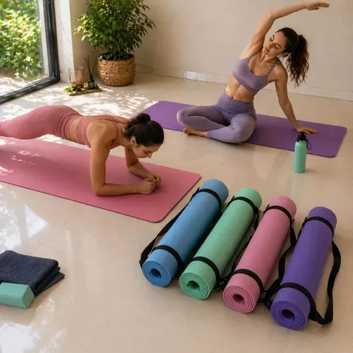 Tapete Yoga Pilates 183x61cm 6mm | Azul | Antiderrapante Tpe Dupl...