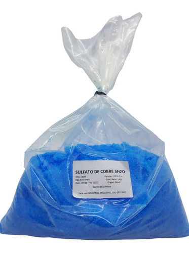 Imagen 2 de 6 de Sulfato Cobre 1 Kg Quimicaxquimicos