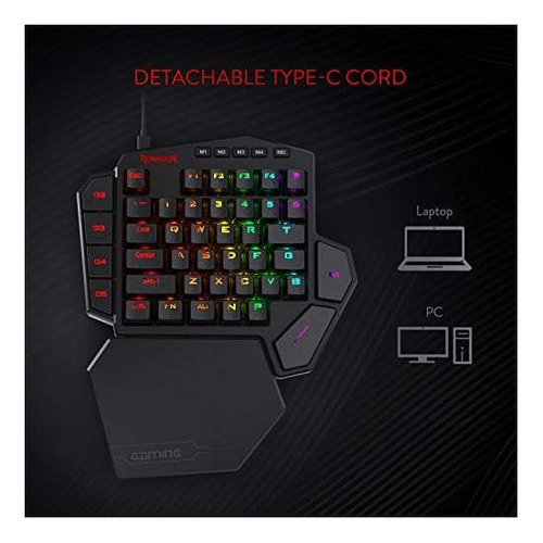 Redragon K585 Diti Teclado Mecánico Para Juegos Rgb Con Una Negro
