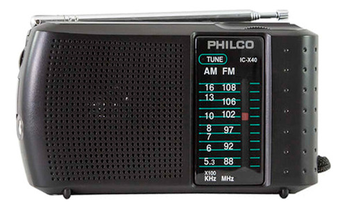 Radio Portatil Am/fm Philco Ic-x40 Con Audifonos Negro