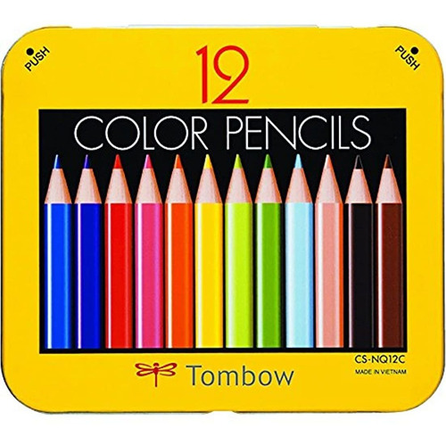 Tombow Mini De Colores Lápiz Set En Metal Estaño, 12-pack