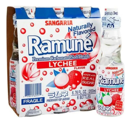 Bebida Japonesa Ramune Sabor Lychee 200ml Gasificada