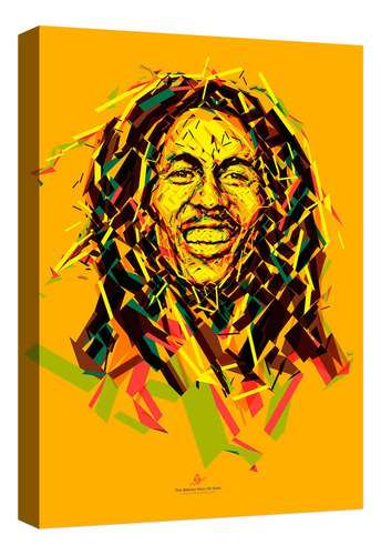 Cuadro Decorativo Canvas Moderno Bob Marley Color Bob Marley 2 Armazón Natural