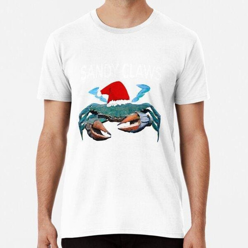 Remera Funny Blue Crab In A Santa Hat Algodon Premium 