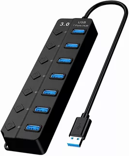 7 Puertos Usb 3.0 Hub Splitter Con Interruptor Independiente