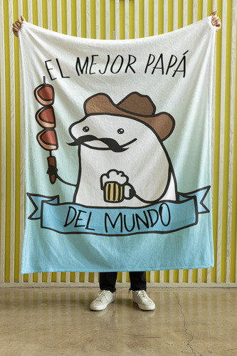 Cobija Frazada Manta Varios Diseños Regalo Para Maestros Flork El Mejor Papa Frazada Ligera 110x160cm