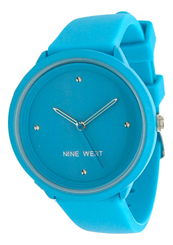 Reloj Análogo Azul Correa Silicón Nine West Nw2425blbl