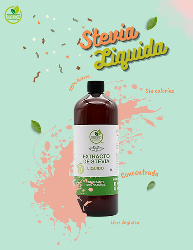 Endulzante Stevia Líquida Natural Concentrada No Amarga 1lt