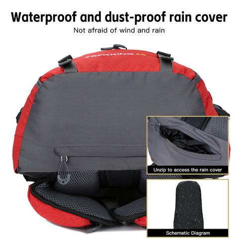 Mochila De Dos Hombros Resistente Al Agua Para Acampar Y Esc