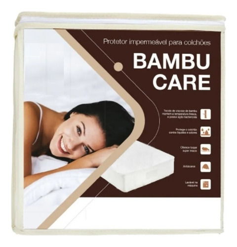 Capa Impermeável Colchão Casal  Bambu Care 188x138x40  Theva