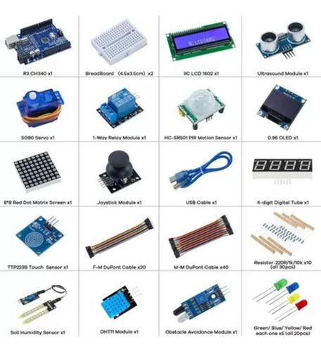 Kit Starter Arduino Compatible Avanzado Con Libro Y Caja