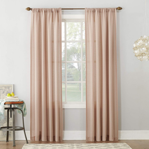 Cortina Semitransparente Rosa Rubor 137 X 213 Cm Bolsillo Ba
