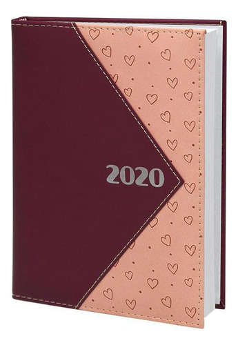 Agenda Execut. Feminina Mini Vinho/salmão 336pg