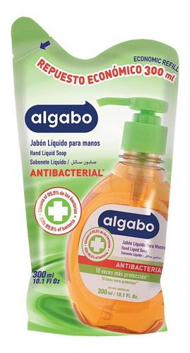 Jabón Líquido Antibacterial Repuesto 300 ml Algabo